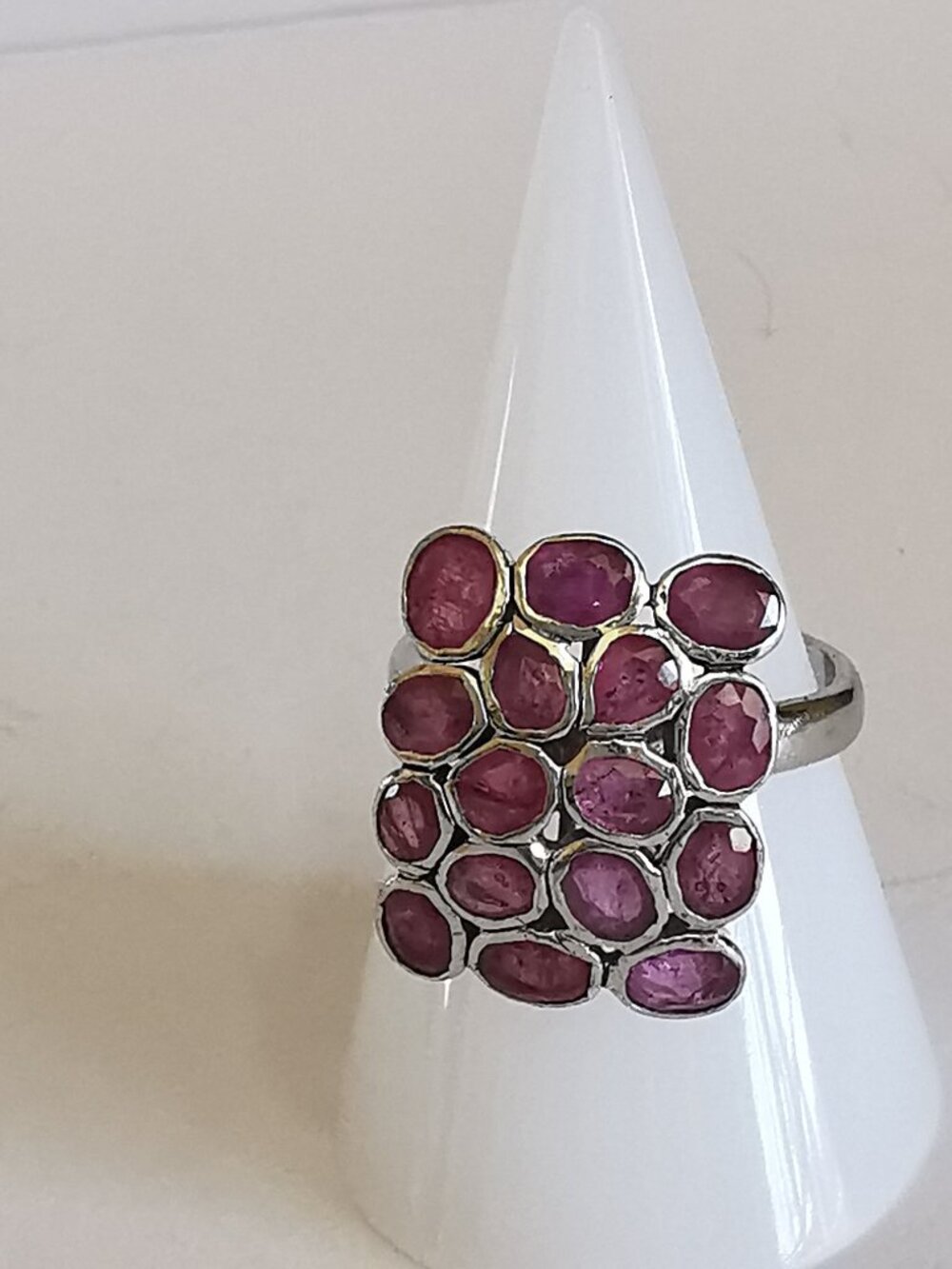 Sterling Silver 2.3 Carat Natural Ruby Bezel Set Ring